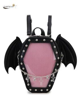 Coffin Ita Bag Backpack Vegan Leather Pin Display Purse Gothic